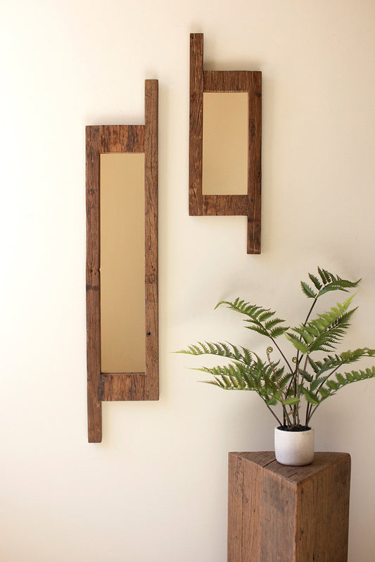 Recycled Wood Mirrors | Set of Two