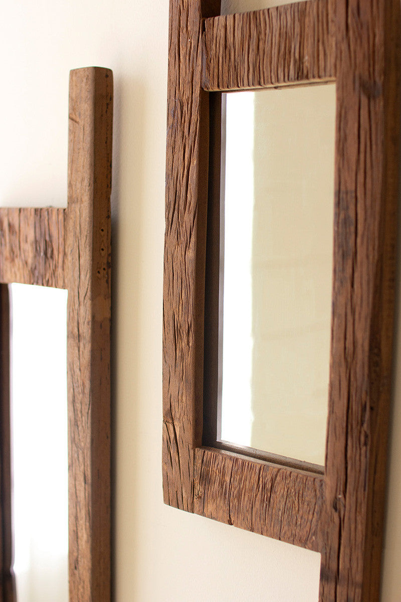 Recycled Wood Mirrors | Set of Two