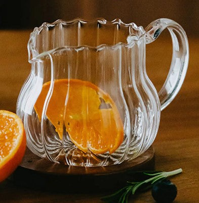 Ribbed Glass Milk Mug